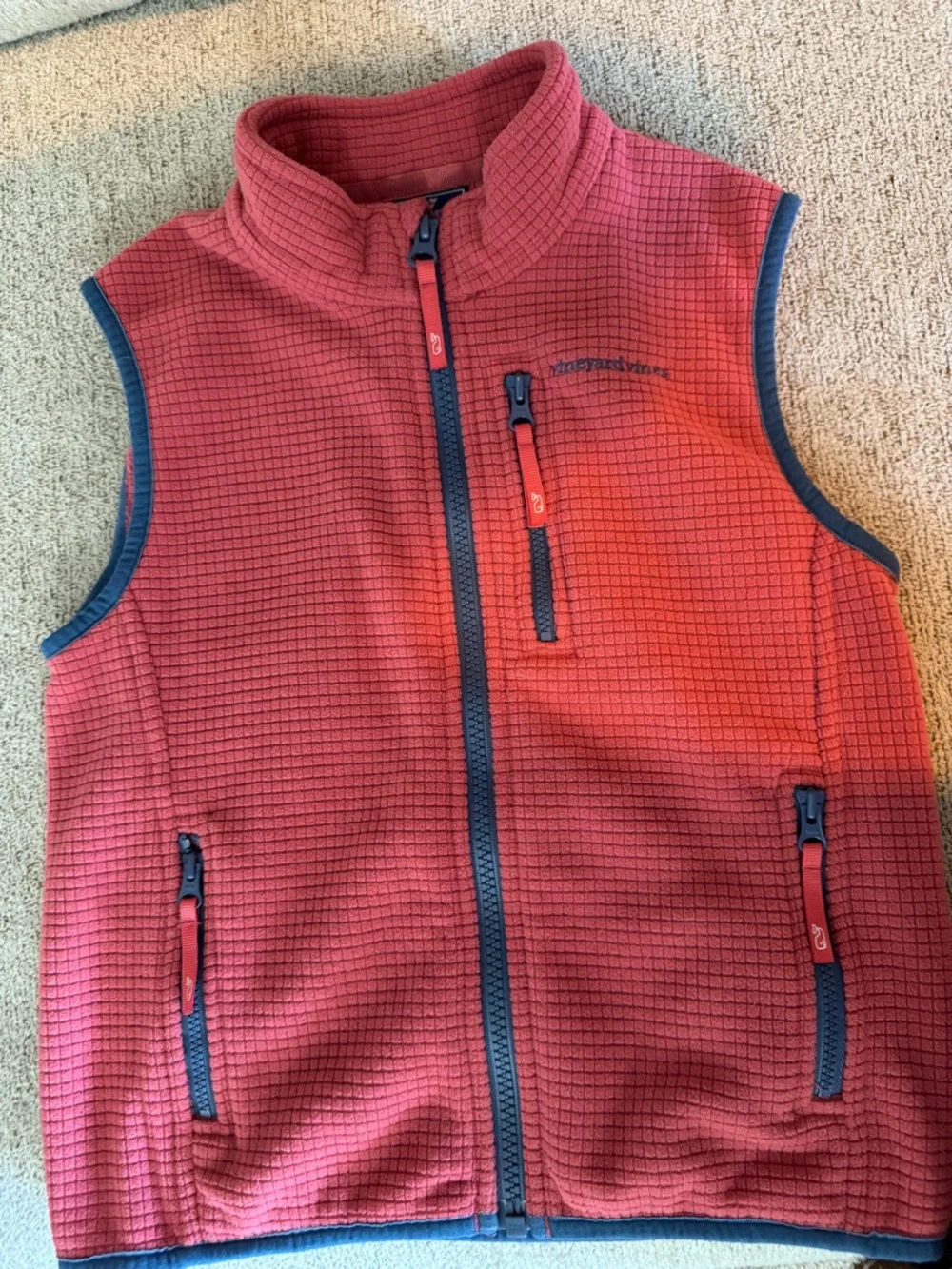 Vineyard vines pink blue vest size 6 kids American flag